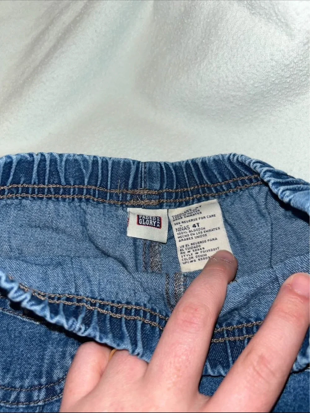 Kids Wide Leg Dark Blue Elastic Waist Jeans